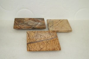 Set of 3 Small Stone Table Pedestals for candles, rocks Squares and Rectangle - Picture 1 of 6