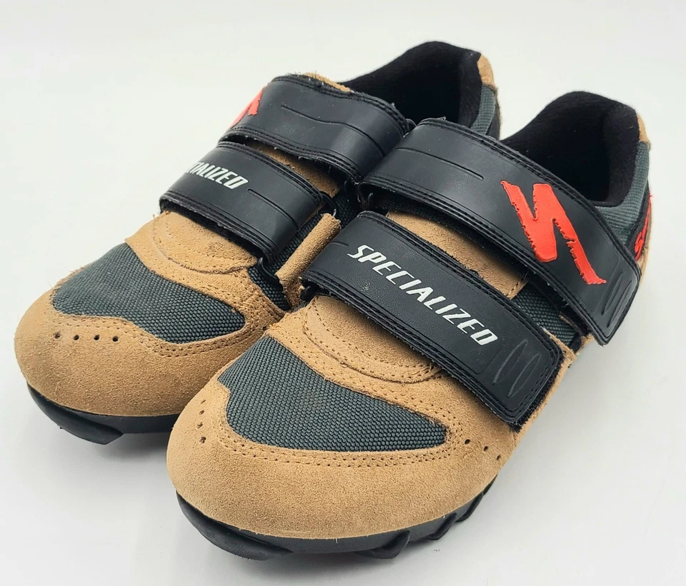 Specialized Brown Cycling Shoes 610-1237 Hook and Loop Sz 5.5 / 37 With CLEATS - Image 1 of 4