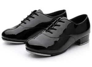 Scarpa stringata Oxford media Leo's 1006T nera per adulti taglia 3 in vernice - Foto 1 di 1