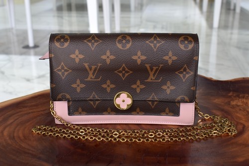 LOUIS VUITTON（LV） Portafoglio LOUIS VUITTON Monogram Porte Feuille Flore Catena Rosa M69578 con Certificato di autenticità