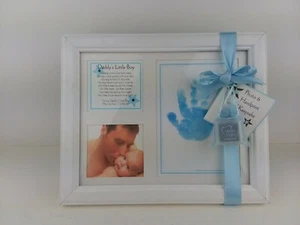 Marco de recuerdo con huella manual de foto de papá pequeño E - Imagen 1 de 5