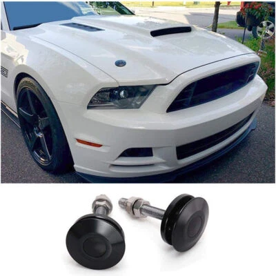 Auto Push Release Button Car Quick Bonnet Pins Lock Hood Clip Latch Bumper Kit - Image 1 of 4