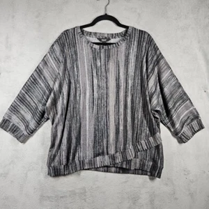Simply Vera Wang Black Gray White Knit Oversized Crossover Sweater Sz XXL NWOT - Picture 1 of 15