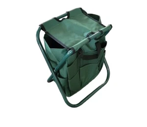 Folding Fishing Stool Seat Bag Camping Hiking Chair Outdoor With Storage Pockets - Picture 1 of 2