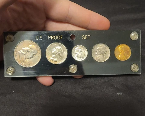 1950 US Mint Silver Proof Set, 5 coins, acrylic holder full bell lines on half Cover