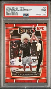 2022 Panini Select UFC Umar Nurmagomedov Red Prizm RC /99 PSA 9 Rookie - Bild 1 von 1