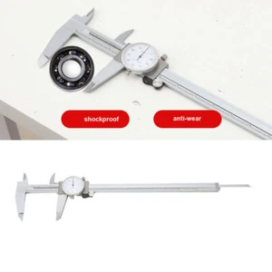 12'' Shockproof Dial Caliper Stainless Steel 0.001'' Accuracy Calipers Ruler - Picture 1 of 16