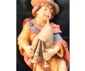DUDELSACK Junge HOLZ Krippe Grödner Tal Krippenfigur Bagpipes cornemuse - Bild 1 von 7