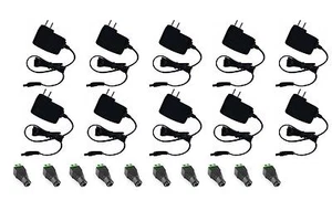10pcs AC 1Amp Adapter 12V DC Power Supply Charger with 10pcs Female Jack - Picture 1 of 1