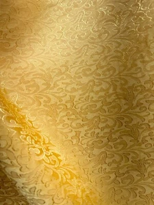 GOLD Floral Brocade Fabric (60 in.) Sold By The Yard - Picture 1 of 1