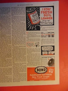 BOND LINTERNA BATERÍAS 1941 anuncio impreso vintage - Imagen 1 de 1