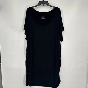 NWT Torrid T-shirt Dress Women’s Sz 5 Black Stretch Ruched Sides Summer Casual - Picture 1 of 9