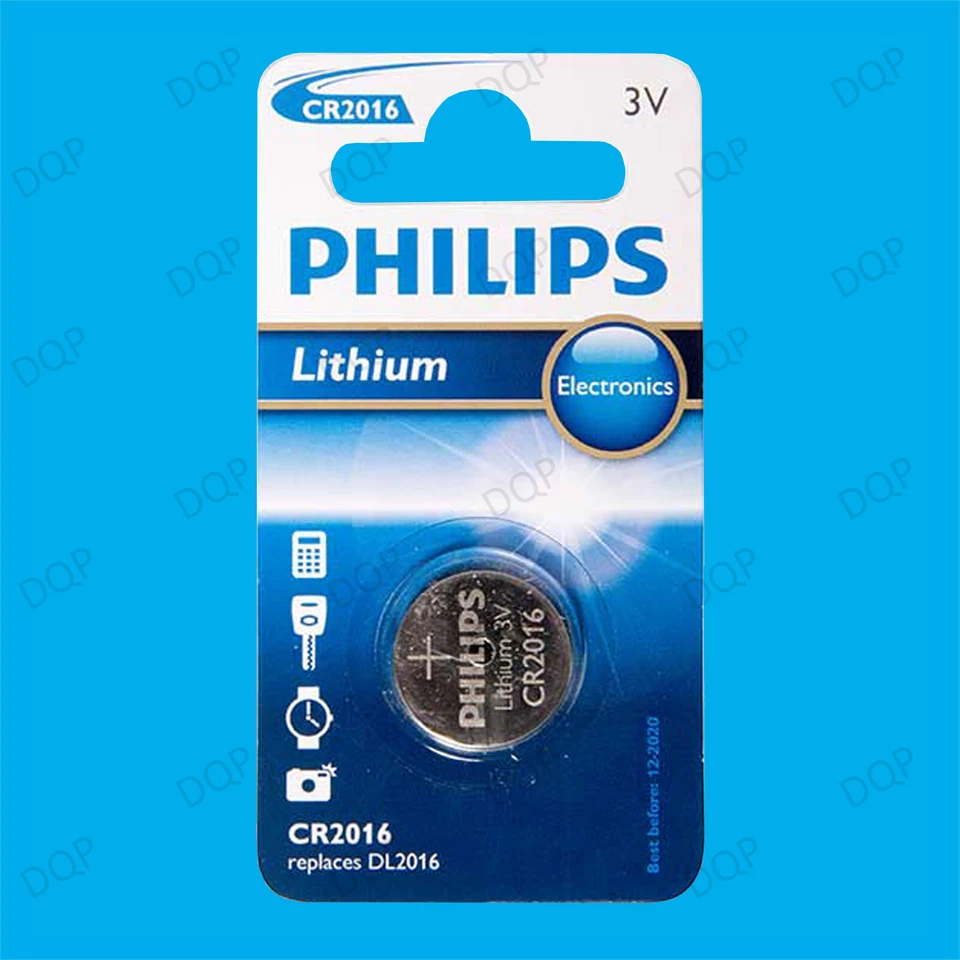 2x Philips CR2016/01B 3V Lithium Battery Coin/Button Cell Remote Watch Car Key  - Image 1 of 1