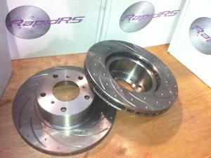 Slotted brake disc rotors to suit Mitsubishi 380 8/2005-4/2008 Front Pair 290m - Picture 1 of 4
