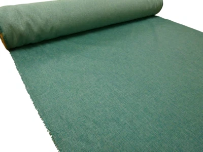 Linen Look Upholstery Fabric Weave CADIZ TURQUOISE - 10 metres - Image 1 of 4