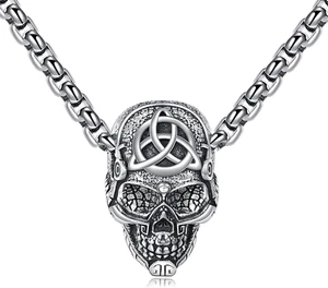Gothic Necklace Sterling Silver Wiccan Witch Pendant Goth Jewelry Witchy Gifts f - Picture 1 of 7