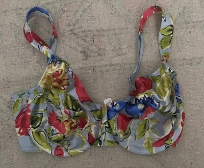 Sutiã Victoria's Secret vintage cetim azul claro floral tamanho 34D - Imagem 1 de 4