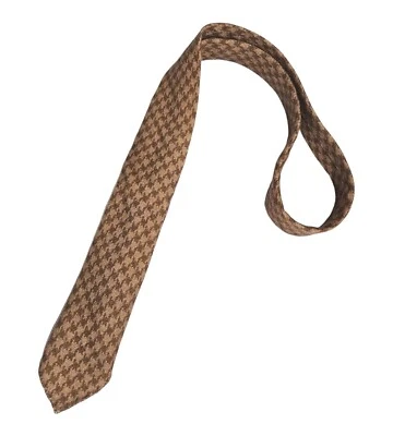 🆕KITON XL RARO 7 PLIEGUES SIN FORRO Marrón/Beige Pata de Gallo Cachemira LUJO Corbata ITALIA Foto 1 de 3