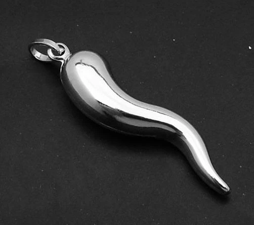 CORNICELLO CUERNO ITALIANO 925 Plata de Ley Dije Colgante - ¡Todos los Tamaños! S M L XL Foto 1 de 1