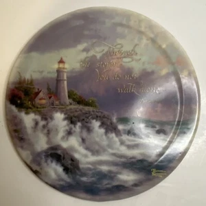 Plato de colección Thomas Kinkade primera edición Have Faith "Conquistando las tormentas" - Imagen 1 de 16