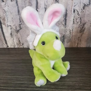 Juguete de peluche Frankford Green Triceratops dinosaurio peluche orejas de conejo - Imagen 1 de 6