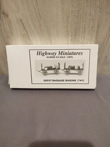 HO Scale Jordan Highway Miniatures, Two Depot Baggage Wagons, #360-301 BNOS - Picture 1 of 2