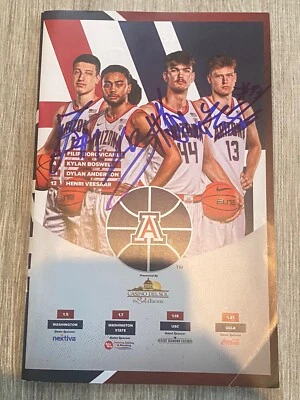 2023 Arizona Wildcats Basketball Signed Mini Program Boswell Veesaar + RARE - Image 1 of 4