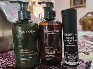 HAIR SHAMPOO + CONDITIONER + HAIR GROWTH TONIC SET ORGANIC GERMAN NANO TECH HAIR - Picture 1 of 8