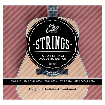 Eko Guitars Bronze Strings light 12-String | 010-047 | Saiten für Westerngitarre
