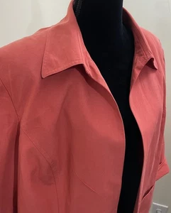 Coldwater Creek Blazer Seide und Leinen koralle vorne offen Größe 2X - Bild 1 von 12