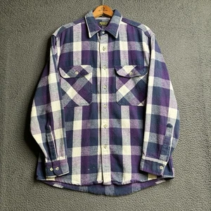 Vintage OshKosh B'Gosh Flanell Herren Hemd Large lila kariert schwer USA Holzfäller - Bild 1 von 12