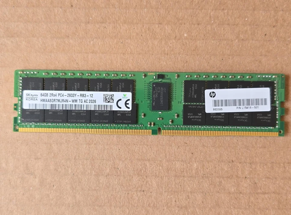 HP L15418-501 64GB DDR4-2933 PC4-23400 ECC Quad Rank x4 CL21 RDIMM - Image 1 of 1