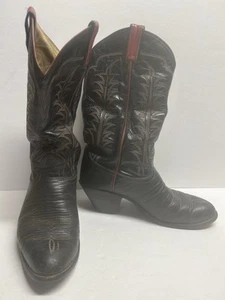 Botas de Vaquero Tony Lama Para Hombre Talla 9 D Negro Rojo Estilo 6821 Suelas Vibram - Imagen 1 de 6