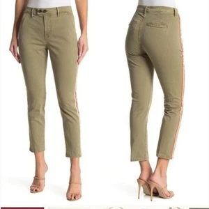 Frame Womens Olive Green Pants With Red & White Side Stripe Size 27 - Picture 1 of 15