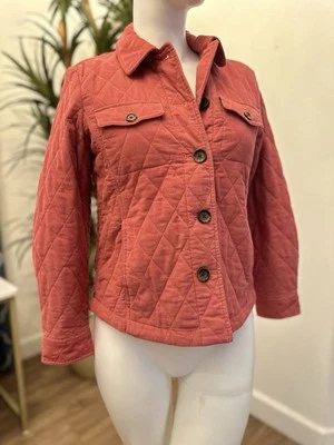 Talbots Corduroy Jacket Sz Small Petite S M Button Front Lightweight Coral/Pink - Image 1 of 4