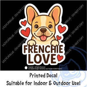 Frenchie Love Decal Sticker French Bulldog Breed Life Hearts Pet Breeder Rescue - Picture 1 of 9