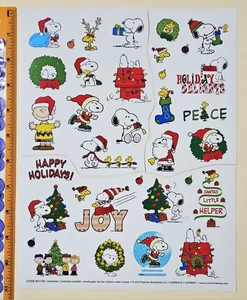 Frohe Weihnachten. Peanuts "Snoopy & Friends" Großformat Stickerbogen - Bild 1 von 1