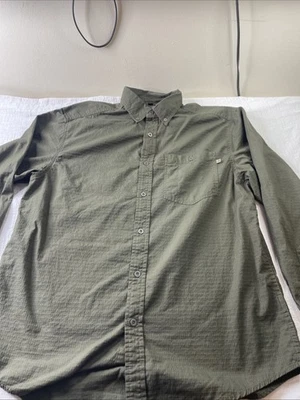Wolverine Button Shirt Men’s LargeGray Ripstop Long Sleeve Vented Outdoor Hiking - Image 1 of 4