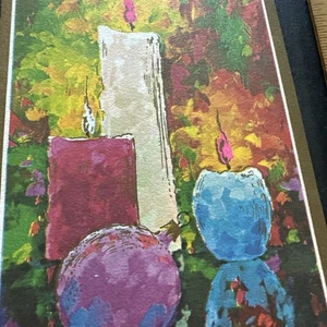 De Colección Tarjeta de Navidad Mcm Velas Brian Día Adornos Colorido Brillante - Imagen 1 de 5