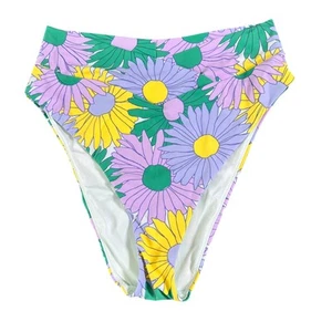 Aerie hoch tailliert hoch geschnitten freche Blumen Bikinihose Damen XL Strand Neu mit Etikett - Bild 1 von 6