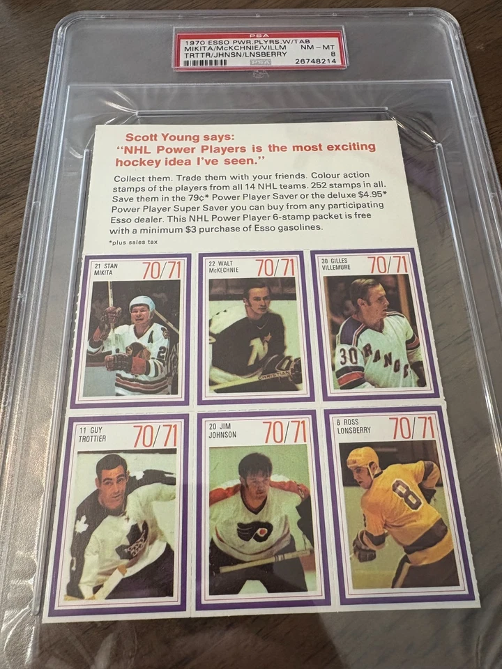 1970 Esso Power Players W/TAB PSA 8 Stan Mikita Villemure Guy Trottier Lonsberry - Image 1 of 2