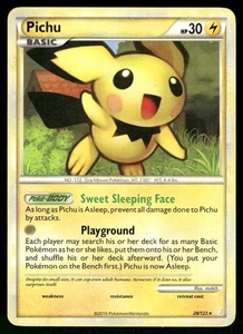 2010 Heavily Played Pokemon Pichu 28/123 HeartGold & SoulSilver - Picture 1 of 3