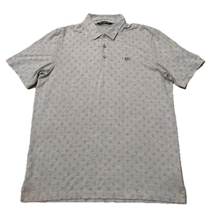 Polo Travis Mathew para hombre grande de golf gris estampado integral mezcla de algodón Pima - Imagen 1 de 7