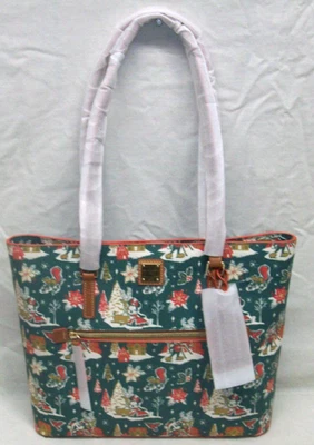 NWT Disney Parks Dooney & Bourke Mickey & Minnie Mouse Christmas Tote Shoulder B - Image 1 of 4