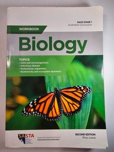 Biology Workbook: Sace Stage 1 Australian Curriculum 2nd Edition Rhys Lewis PB - Picture 1 of 3