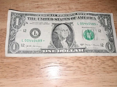 "L" Star Note For Sale $10. Low Serial Number  - Image 1 of 2