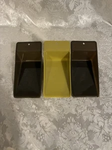 Vintage Tupperware Flachboden Keil Mehlschaufel 1452 3er Set Neu Grün/Braun - Bild 1 von 4