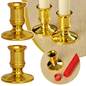 A Pair of Candle Lamp Bases, Gold Candle Religious M4N2UK- I4T7 D2M4 - Picture 1 of 9