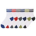 A2Z 4 Kids Boys 6 Pack Striped Crew Socks Cotton Athletic Sports Socks