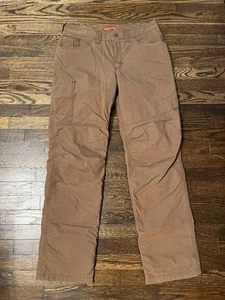 LL Bean Riverton Pants Men 34x34 Tan Cargo Lined Stretch Hiking Canvas Utility - Picture 1 of 8